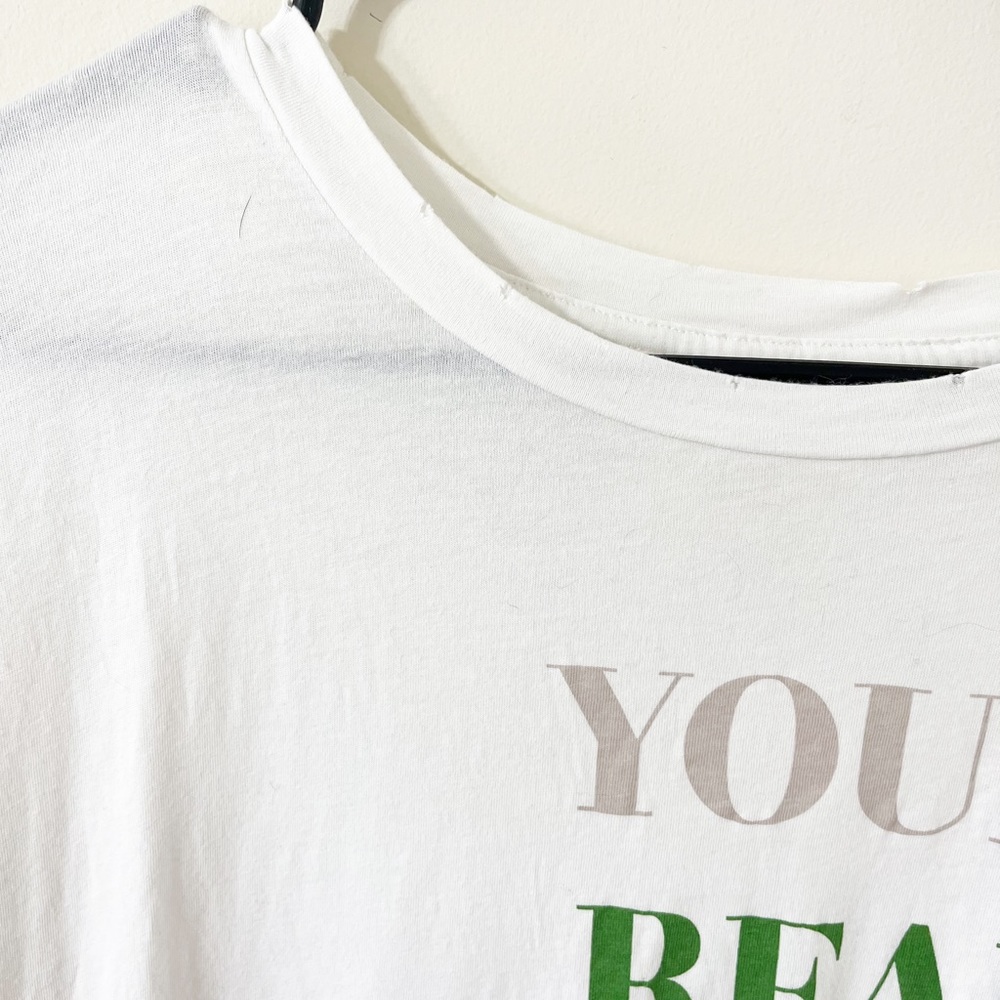 Aerie White Oversized Boyfriend Graphic Tee 'Your Real Power Is You' Size Medium - Picture 4 of 7